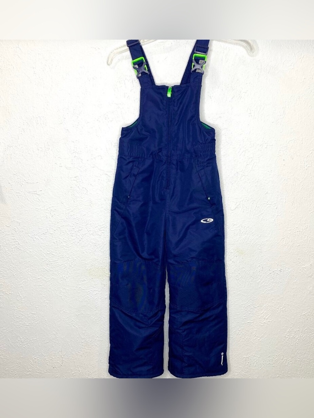 Navy Kids Snow Bib Overalls - Insulated Winter Pants Size L /12-14)